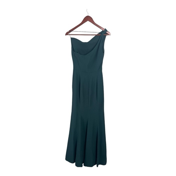 After Six Evergreen 6849 One-Shoulder Draped Cowl-Neck Maxi Dress NEW Size 2R - Picture 8 of 15